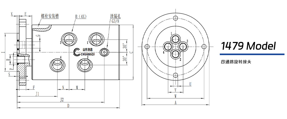 1479系列四通路旋轉接頭